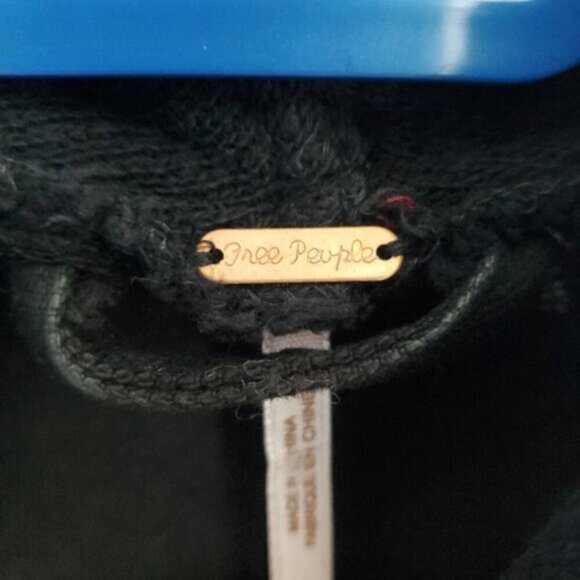 Free People Black Comb Waterfall Draped Moto Jacket Size 2 - Picture 6 of 13